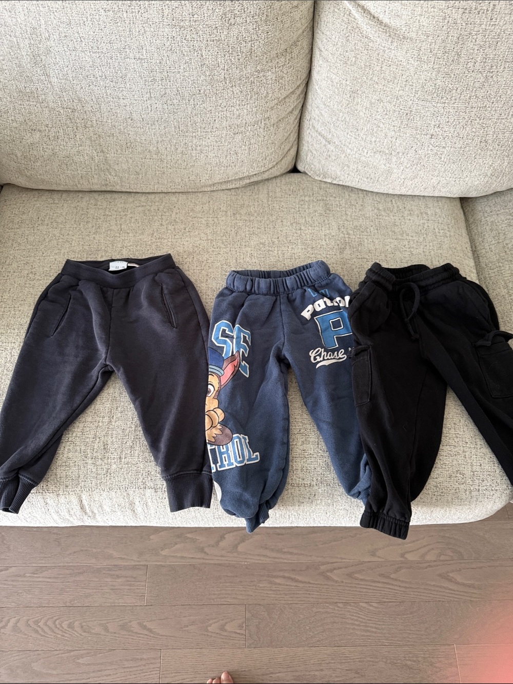 Zara 2-3T - Kids Cozy Jogger Pants - Black and Navy - Pack of 3